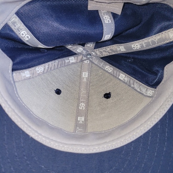 New Era 59fifty Dallas Cowboys On Field Hat Cap Size 7 3/8 Blue White - Picture 4 of 5